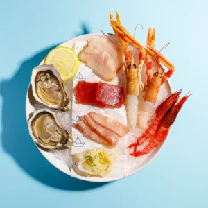 Misto fish & chill (3 sashimi, julienne di seppia, 2 gamberi, 2 scampi, 2 ostriche)